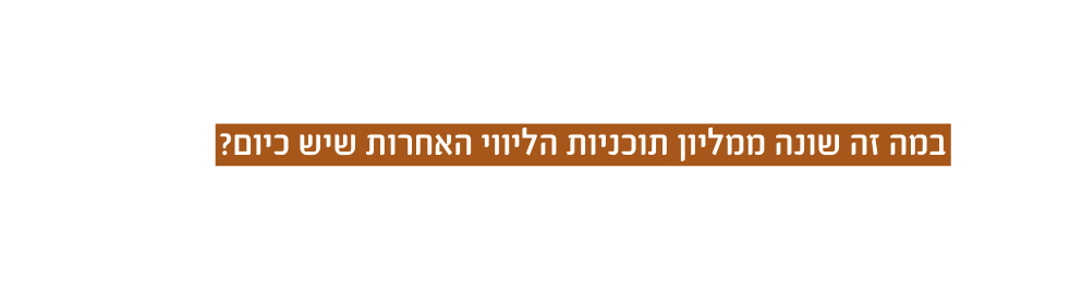 במה זה שונה ממליון תוכניות הליווי האחרות שיש כיום
